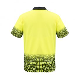 The Syzmik Mens Tracks Polo is a breathable, quick dry, hi viz polo with zip pocket.  4 colours.  XS - 7XL.  Great practical hi vis workwear from Syzmik.