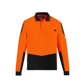 The Syzmik Flux Long Sleeve Polo is a 175gsm polyester with stretch mesh panels.  XXS-7XL.  6 colours.  Great branded long sleeve hi vis polos. 
