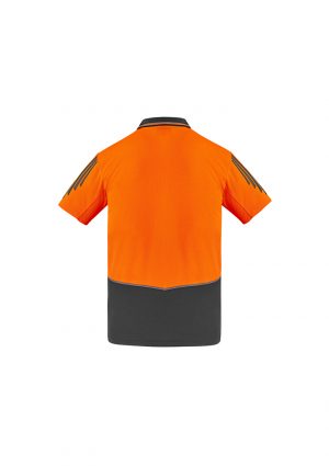 The Syzmik Flux Short Sleeve Polo is a 175gsm polyester with stretch mesh panels.  XXS-7XL.  6 colours.  Great branded short sleeve hi vis polos.