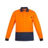 ZH410 Syzmik Comfort Back Long Sleeve Polo – Orange/Navy