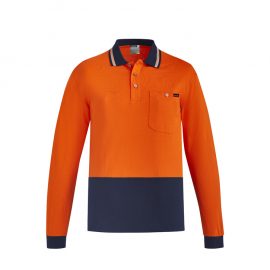 The Syzmik Hi Vis Cotton Long sleeve Polo is a natural, soft cotton fabric, hi vis polo.  2 colours.  XXS - 7XL.  Great branded hi vis cotton polos from Syzmik.