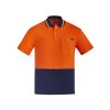 ZH435 Syzmik Hi Vis Cotton Short Sleeve Polo – Orange/Navy