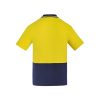 ZH435 Syzmik Hi Vis Cotton Short Sleeve Polo – Yellow/Navy