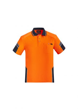 ZH465 Syzmik Reinforced Hi Vis Squad Short Sleeve Polo - Orange/Navy The Syzmik Reinforced Hi Vis Squad Short Sleeve Polo is a 100% polyester, 175gsm polos. 2 colours. XXS - 7XL. Great branded hi vis short sleeve polo shirt.