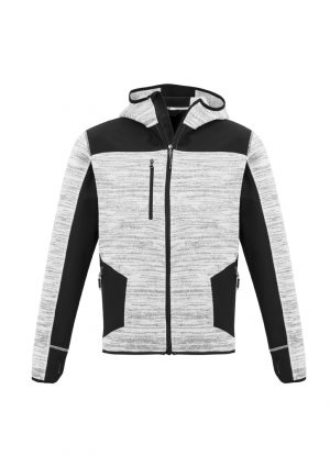 The Syzmik Streetworx Reinforced Knit Hoodie is a knitted polyester hoodie with contrast softshell panels.  Up to 7XL.  4 colours.  Great knitted hoodies.