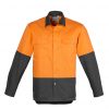 ZW122 Syzmik Mens Hi Vis Spliced Industrial Shirt Orange/Charcoal – Promotrenz