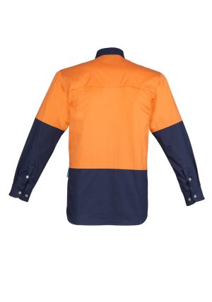 The Syzmik Mens Hi Vis Spliced Industrial Shirt is 100% cotton drill shirt. Large chest pockets. 4 colours. Great Syzmik team workwear.