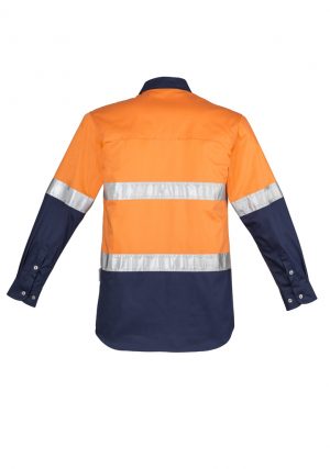 The Syzmik Mens Hi Vis Spliced Industrial Shirt is a hoop taped cotton twill hi vis shirt.  S - 7XL.  2 colours.  Great branded Syzmik workwear.