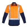 ZW124 Syzmik Mens Hi Vis Spliced Industrial Shirt Orange/Navy – Promotrenz