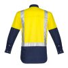 ZW124 Syzmik Mens Hi Vis Spliced Industrial Shirt Yellow/Navy – Promotrenz