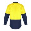 ZW128 Syzmik Mens Rugged Clothing Hi Vis Spliced shirt Yellow/Navy – Promotrenz