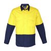 ZW128 Syzmik Mens Rugged Cooling Hi Vis Spliced Shirt – Yellow/Navy – Promotrenz