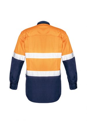 Syzmik Mens Rugged Cooling Taped Hi Vis Spliced Shirt is a square weave cotton riptop shirt. Mesh venting & mechnical stretch. Reflective tape, 4 colours