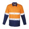 ZW129 Syzmik Mens Rugged Cooling Taped Hi Vis Spliced Shirt Orange/Navy – Promotrenz