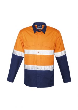 Syzmik Mens Rugged Cooling Taped Hi Vis Spliced Shirt is a square weave cotton riptop shirt. Mesh venting & mechnical stretch. Reflective tape, 4 colours