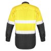 ZW129 Syzmik Mens Rugged Cooling Taped Hi Vis Spliced Shirt – Yellow/Charcoal – Promotrenz