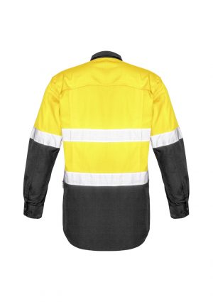 Syzmik Mens Rugged Cooling Taped Hi Vis Spliced Shirt is a square weave cotton riptop shirt. Mesh venting & mechnical stretch. Reflective tape, 4 colours