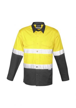 ZW129 Syzmik Mens Rugged Cooling Taped Hi Vis Spliced Shirt - Promotrenz Syzmik Mens Rugged Cooling Taped Hi Vis Spliced Shirt is a square weave cotton riptop shirt. Mesh venting & mechnical stretch. Reflective tape, 4 colours
