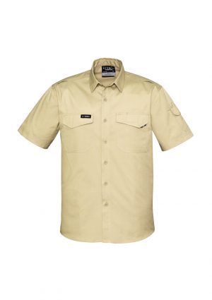 The Syzmik Mens Rugged Cooling Shirt is a square weave cotton ripstop shirt.  4 colours.  XXS - 7XL.  Great branded Syzmik tradie work shirts.