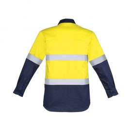 The Syzmik Mens Hi Vis Closed Front Long Sleeve Shirt Hoop Taped is a 170gsm cotton twill  shirt.  2 colours.  Great branded hi viz workwear. 