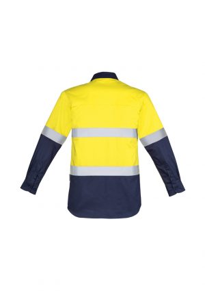 The Syzmik Mens Hi Vis Closed Front Long Sleeve Shirt Hoop Taped is a 170gsm cotton twill shirt. 2 colours. Great branded hi viz workwear.