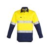 The Syzmik Mens Hi Vis Closed Front Long Sleeve Shirt Hoop Taped is a 170gsm cotton twill  shirt.  2 colours.  Great branded hi viz workwear. 