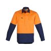 ZW560 Syzmik Mens Hi Vis Closed Front Long Sleeve Shirt Orange/Navy – Promotrenz
