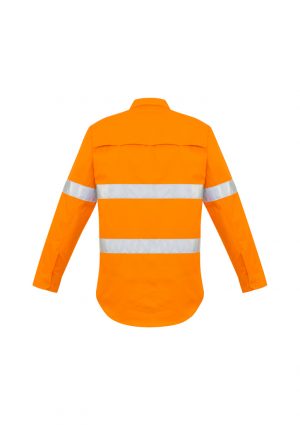 The Syzmik Mens Hi Vis Hoop Taped Shirt is a 100% cotton twill hoop taped shirt in Orange. XXS - 7XL. 2 pockets. Mesh vents. Great branded Syzmik workwear.