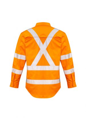 The Syzmik Mens Hi Vis X Back Taped Shirt is made from 100% cotton twill in Orange.  Mesh vent inserts.  XXS - 7XL  Great hi vis branded workwear from Syzmik.