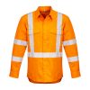 The Syzmik Mens Hi Vis X Back Taped Shirt is made from 100% cotton twill in Orange.  Mesh vent inserts.  XXS - 7XL  Great hi vis branded workwear from Syzmik.