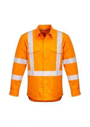 The Syzmik Mens Hi Vis X Back Taped Shirt is made from 100% cotton twill in Orange.  Mesh vent inserts.  XXS - 7XL  Great hi vis branded workwear from Syzmik.