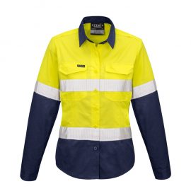 The Syzmik Womens Rugged Cooling Taped Hi Vis Spliced Shirt is a square weave cotton ripstop shirt.  2 colours.  8 - 24.  Great hi vis womens workwear.