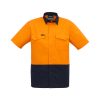 ZW815 Syzmik Mens Rugged Cooling Hi Vis Spliced shirt Orange/Navy – Promotrenz