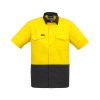 ZW815 Syzmik Mens Rugged Cooling Hi Vis Spliced Shirt Yellow/Charcoal – Promotrenz