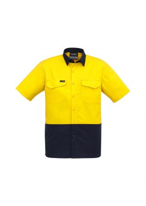 The Syzmik Mens Rugged Cooling Hi Vis Spliced Shirt is a square weave cotton ripstop hi vis shirt.  4 colours.  XXS - 7XL.  Great branded hi vis wear.
