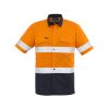 ZW835 Syzmik Mens Rugged Cooloing Taped Hi Vis Spliced SS Shirt – Orange/Navy – Promotrenz