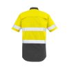 ZW835 Syzmik Mens Rugged Cooling Taped Hi Vis Spliced SS Shirt – Yellow/Charcoal – Promotrenz