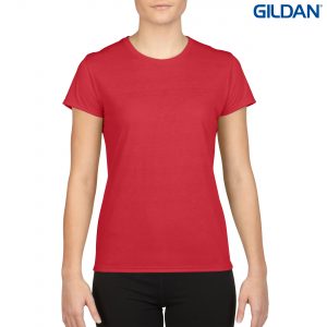 The Gildan Performace Ladies T-Shirt is a 100% Polyester driwear tee. XS-XL. 7 colours. Great performance tees from Gildan. Kids and Mens styles available.