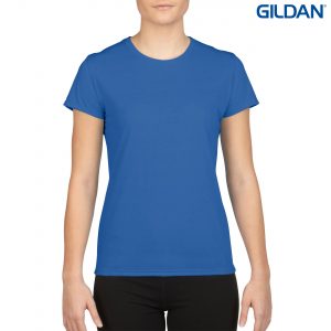The Gildan Performace Ladies T-Shirt is a 100% Polyester driwear tee. XS-XL. 7 colours. Great performance tees from Gildan. Kids and Mens styles available.