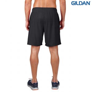 The Gildan Performance Adult Short is a 50% cotton, 50% polyester short. S - 3XL. Black or Charcoal. Great adult performance shorts from Gildan.