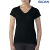 47V00L Gildan Performance Ladies V-Neck Tech T-Shirt – Black
