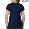 47V00L Gildan Performance Ladies V-Neck Tech T-Shirt – Marbled Navy