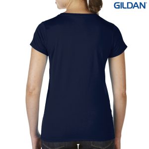 The Gildan Performance Ladies V-Neck Tech T-Shirt is a semi fitted, polyester ladies tee.  XS - 3XL.  7 colours.  Great branded performance tees from Gildan.