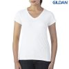 47V00L Gildan Performance Ladies V-Neck Tech T-Shirt – White