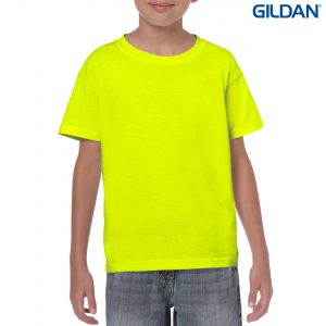 The Gildan Heavy Cotton Youth T Shirt is a 50% cotton/50% polyester tee. Sizes 8 - 16. 26 colours. Great cost effective kids tees for printing and events.