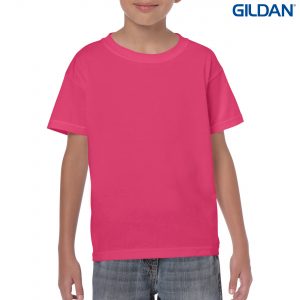 The Gildan Heavy Cotton Youth T Shirt is a 50% cotton/50% polyester tee. Sizes 8 - 16. 26 colours. Great cost effective kids tees for printing and events.