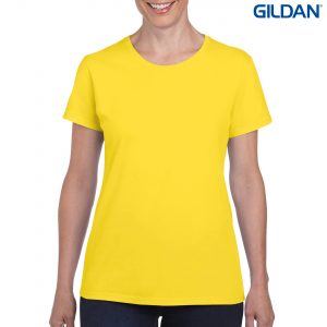 The Gildan Heavy Cotton Ladies T Shirt is a 180gsm cotton tee. Mens and kids available too. 20 colours. S - 3XL. Great branded heavy cotton tees from Gildan.
