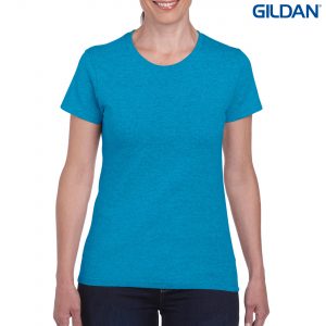 The Gildan Heavy Cotton Ladies T Shirt is a 180gsm cotton tee. Mens and kids available too. 20 colours. S - 3XL. Great branded heavy cotton tees from Gildan.