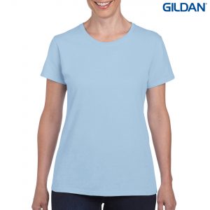 The Gildan Heavy Cotton Ladies T Shirt is a 180gsm cotton tee. Mens and kids available too. 20 colours. S - 3XL. Great branded heavy cotton tees from Gildan.