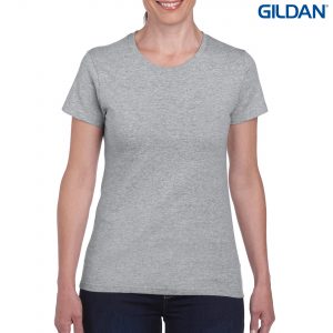 The Gildan Heavy Cotton Ladies T Shirt is a 180gsm cotton tee. Mens and kids available too. 20 colours. S - 3XL. Great branded heavy cotton tees from Gildan.